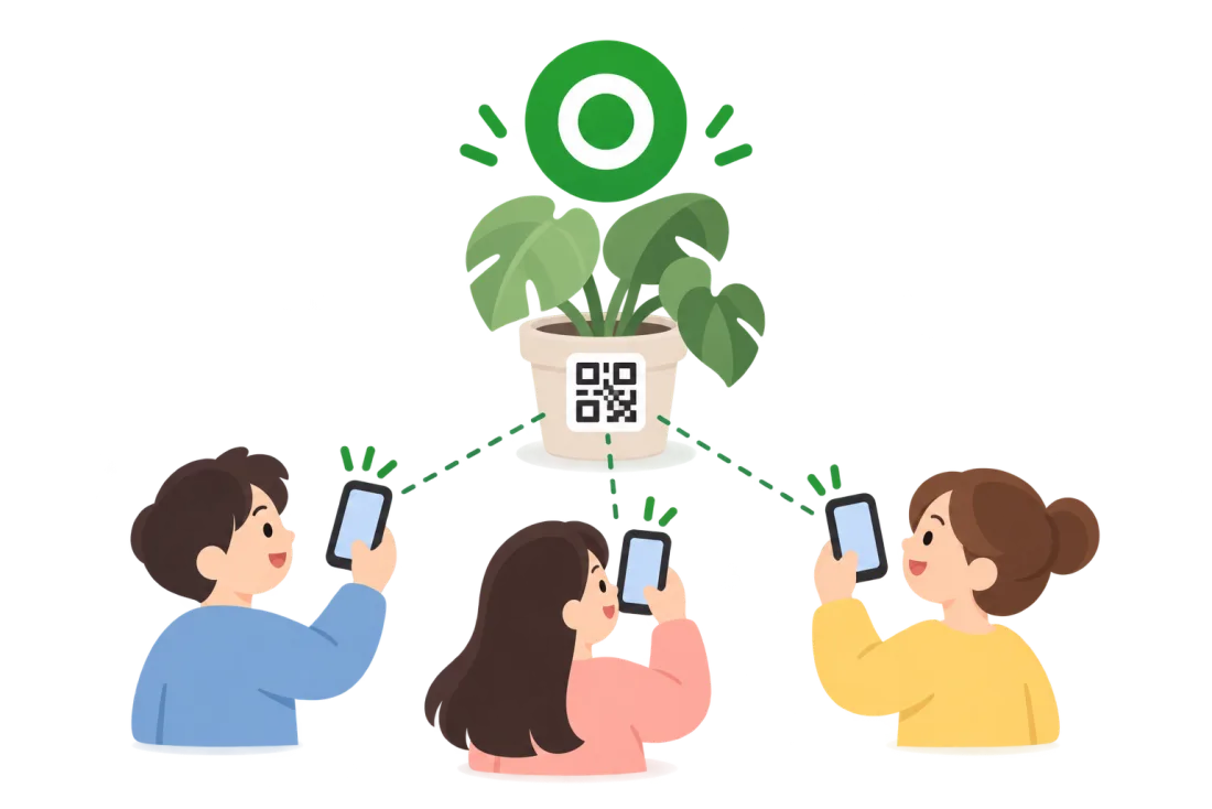○ QR 하나를 손님 셋이 찍어도 괜찮은 그림
